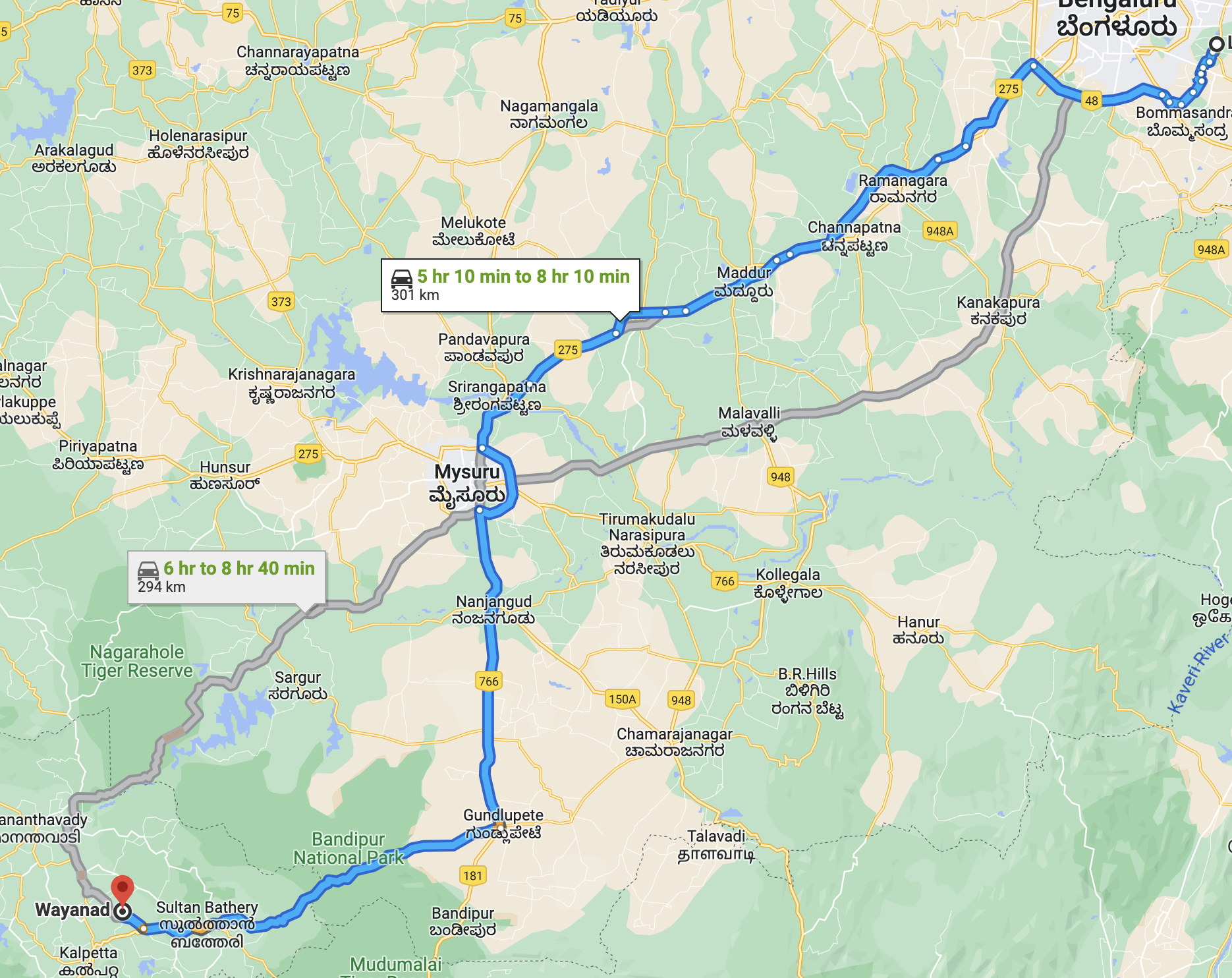 bangalore to wayanad road trip cost